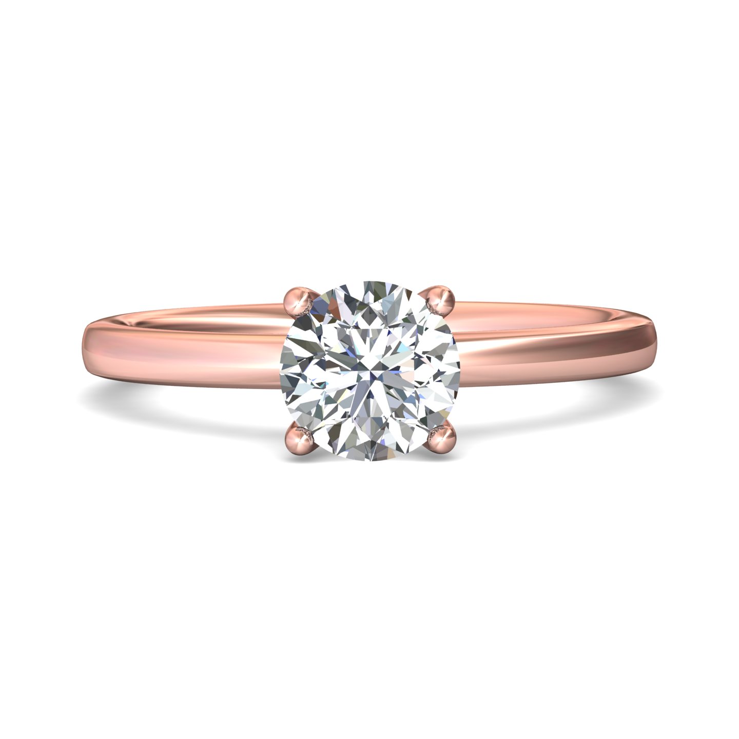 14K Rose Gold Round Diamond Engagement Ring
