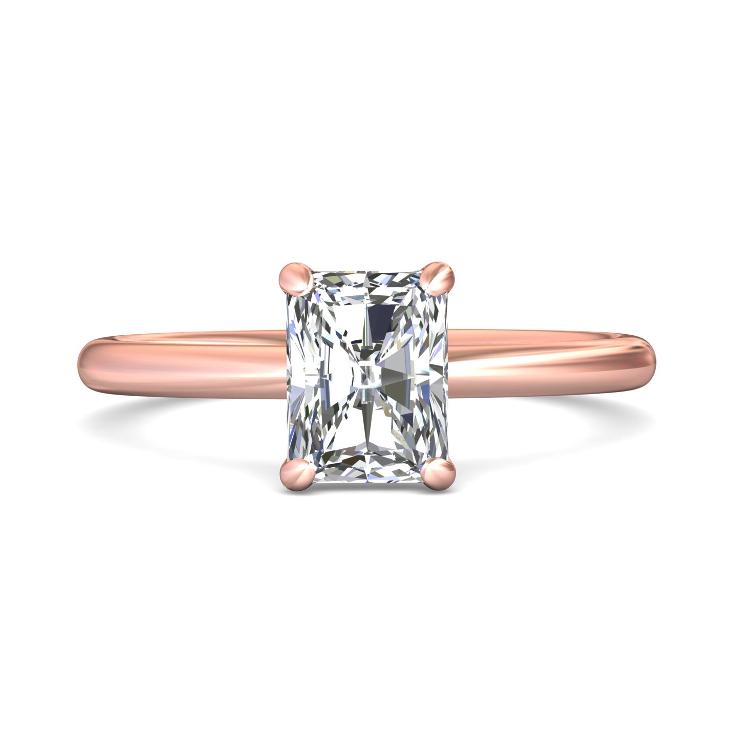 14K Rose Gold Radiant Diamond Engagement Ring