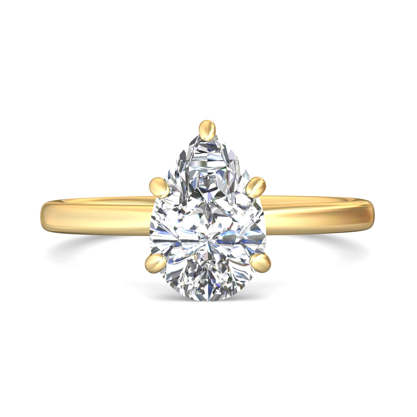 14k yellow and white gold round diamond engagement ring