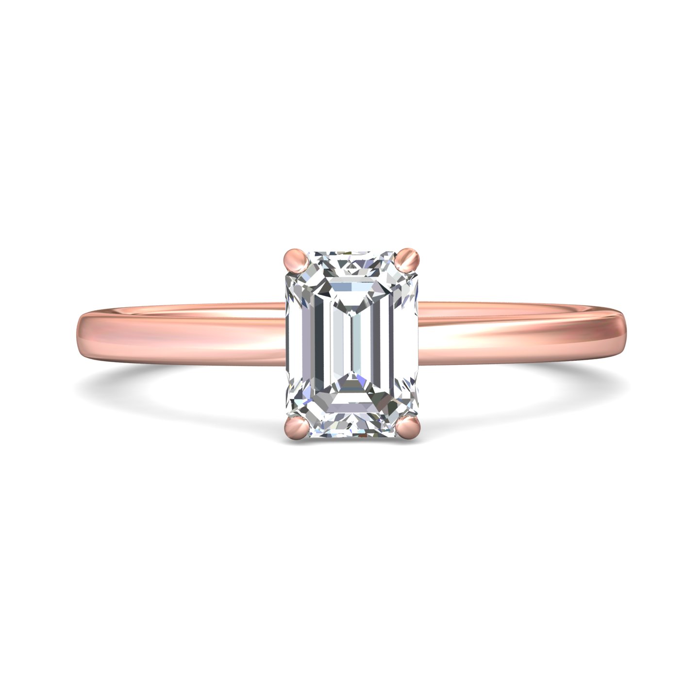 14k yellow gold emerald cut diamond engagement ring