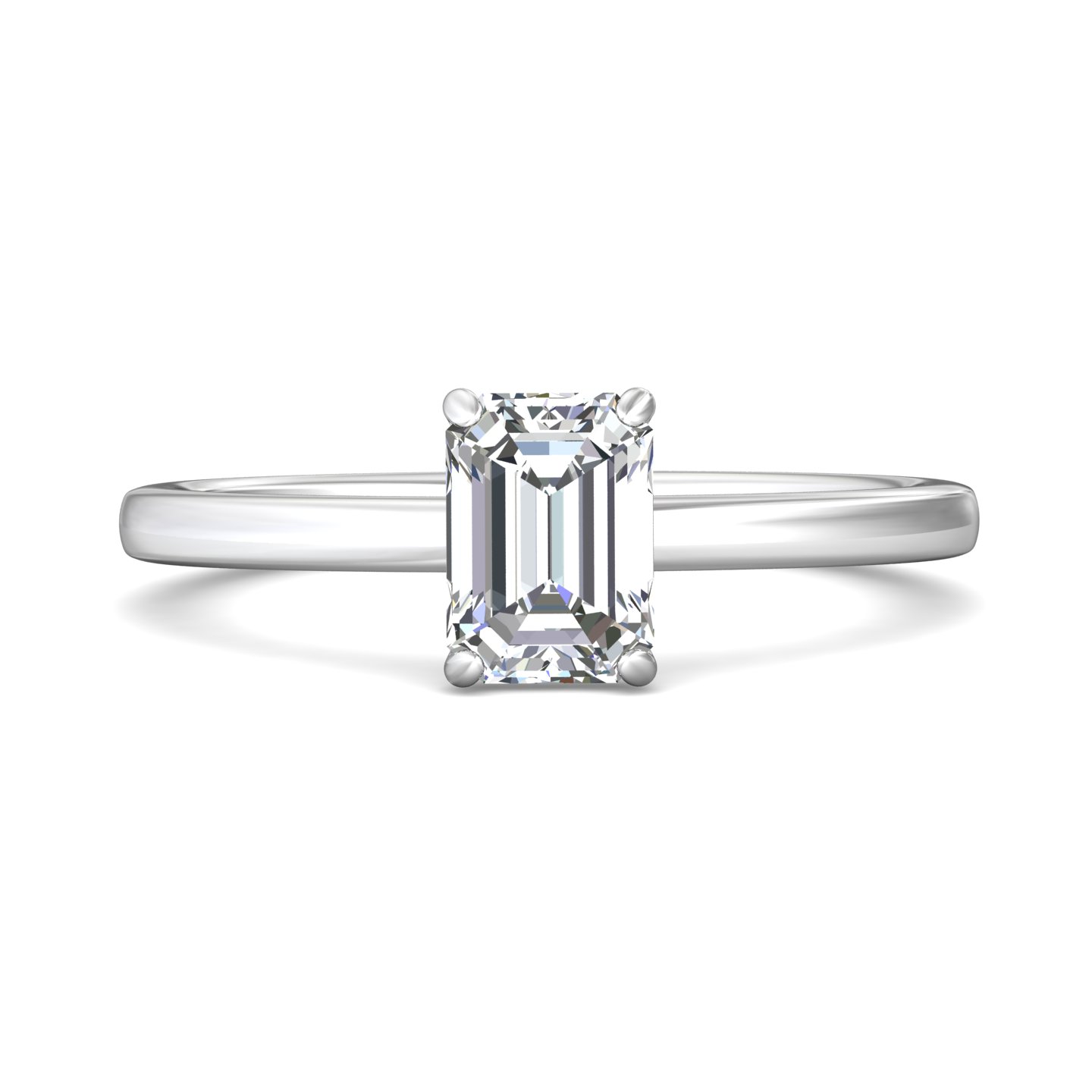 14k yellow gold emerald cut diamond engagement ring