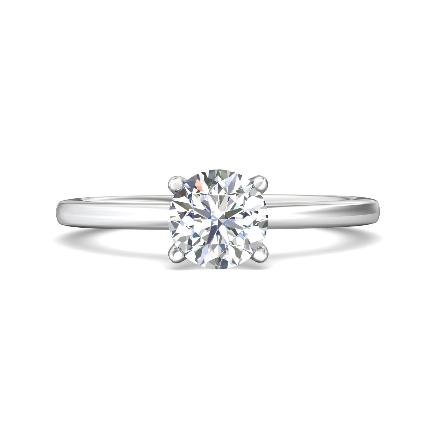 14k rose gold round diamond engagement ring