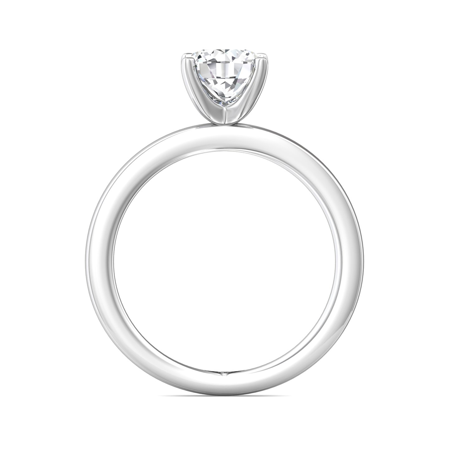 14K White Gold Round Diamond Engagement Ring
