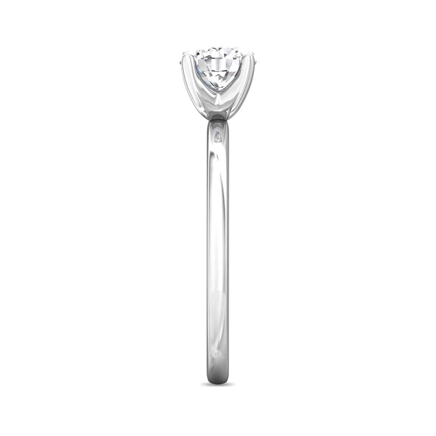 14K White Gold Round Diamond Engagement Ring