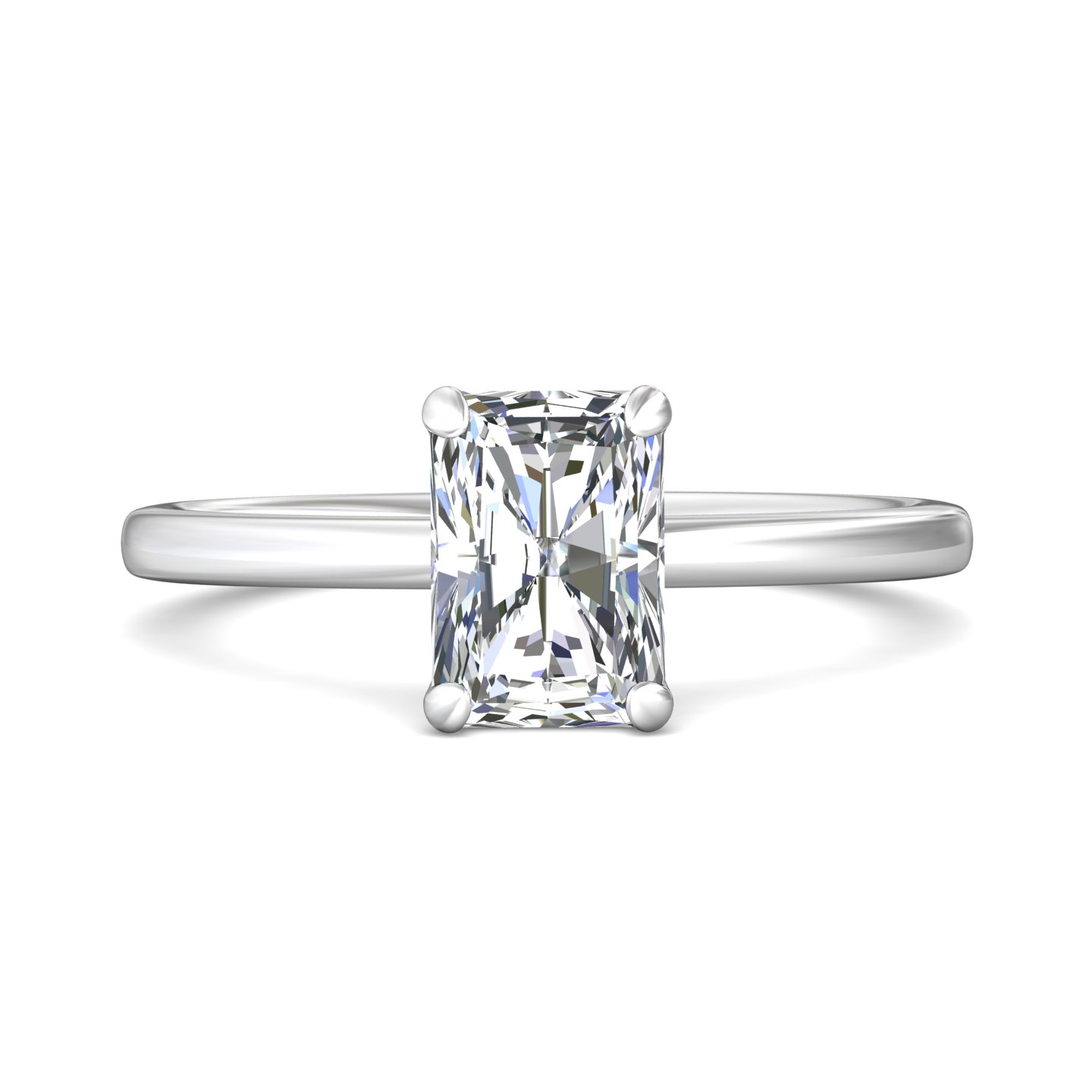 14K White Gold Radiant Diamond Engagement Ring