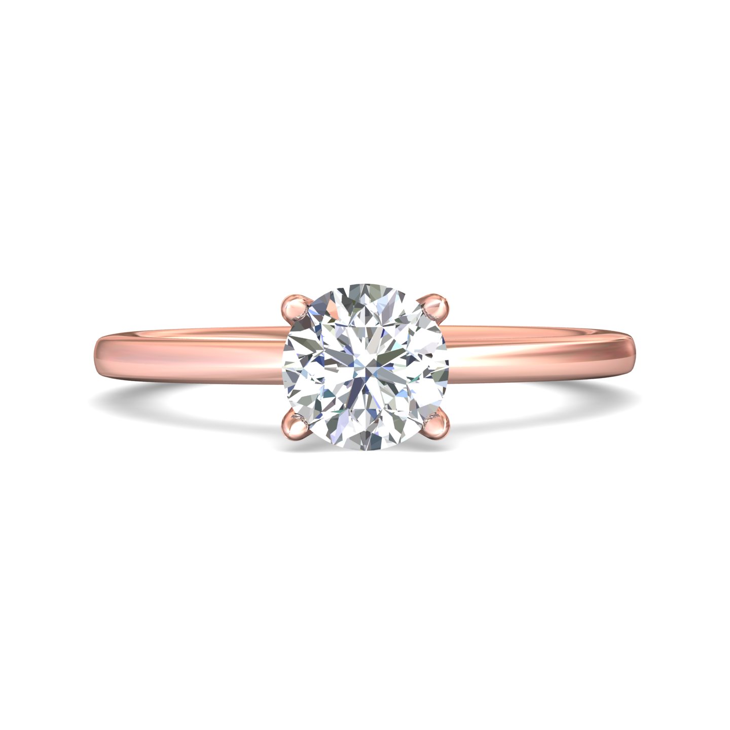 14K Rose Gold Round Diamond Engagement Ring