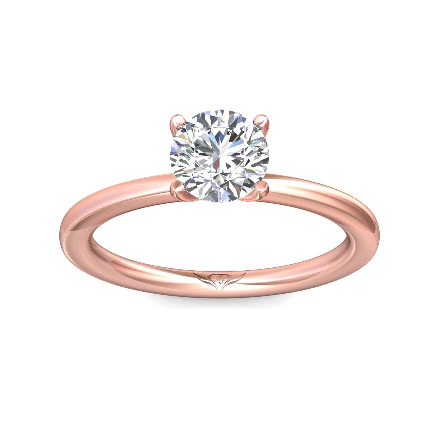 14K Rose Gold Round Diamond Engagement Ring
