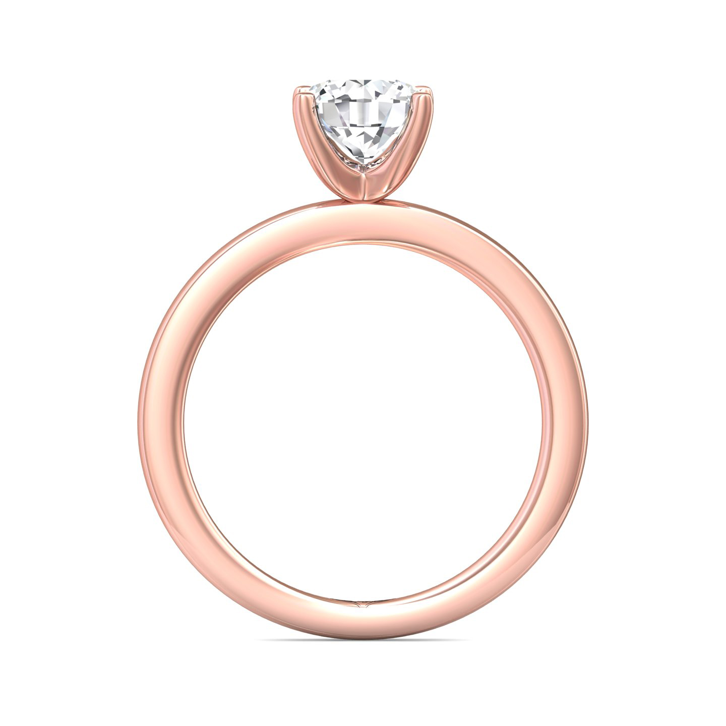 14K Rose Gold Round Diamond Engagement Ring