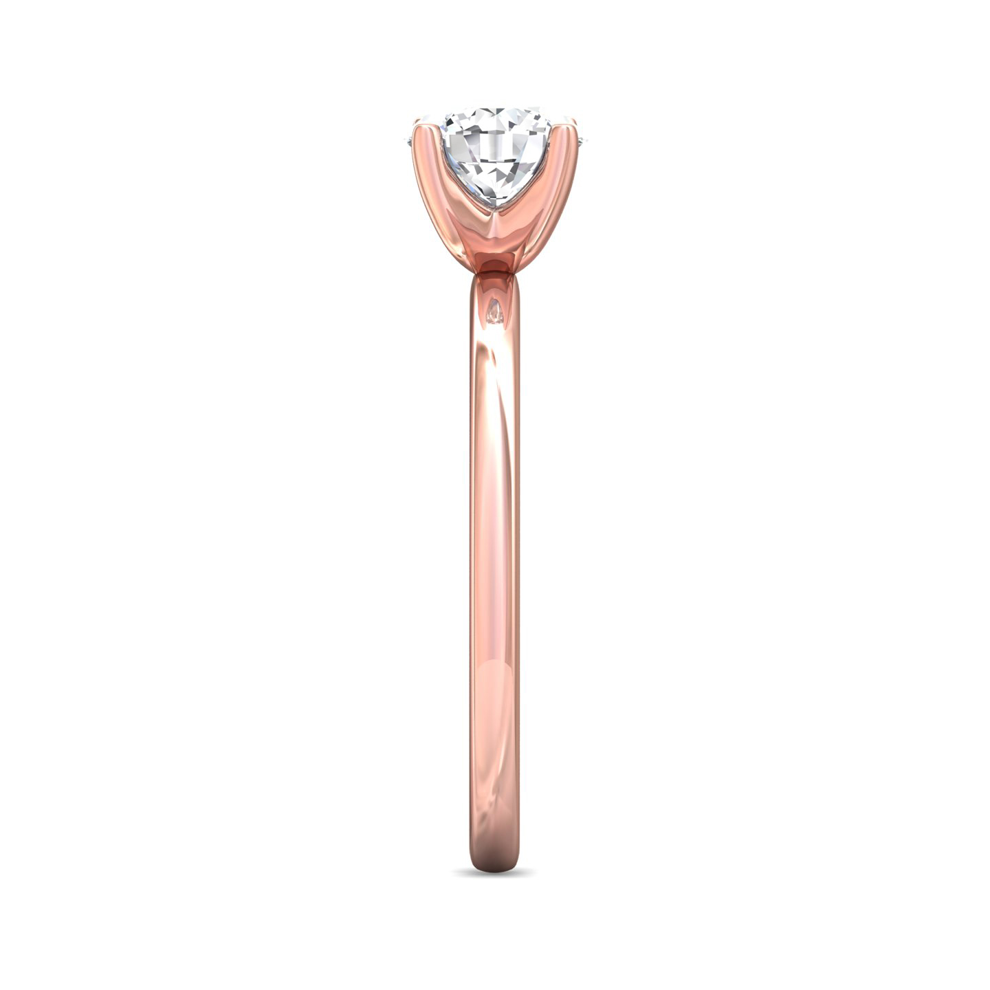 14K Rose Gold Round Diamond Engagement Ring