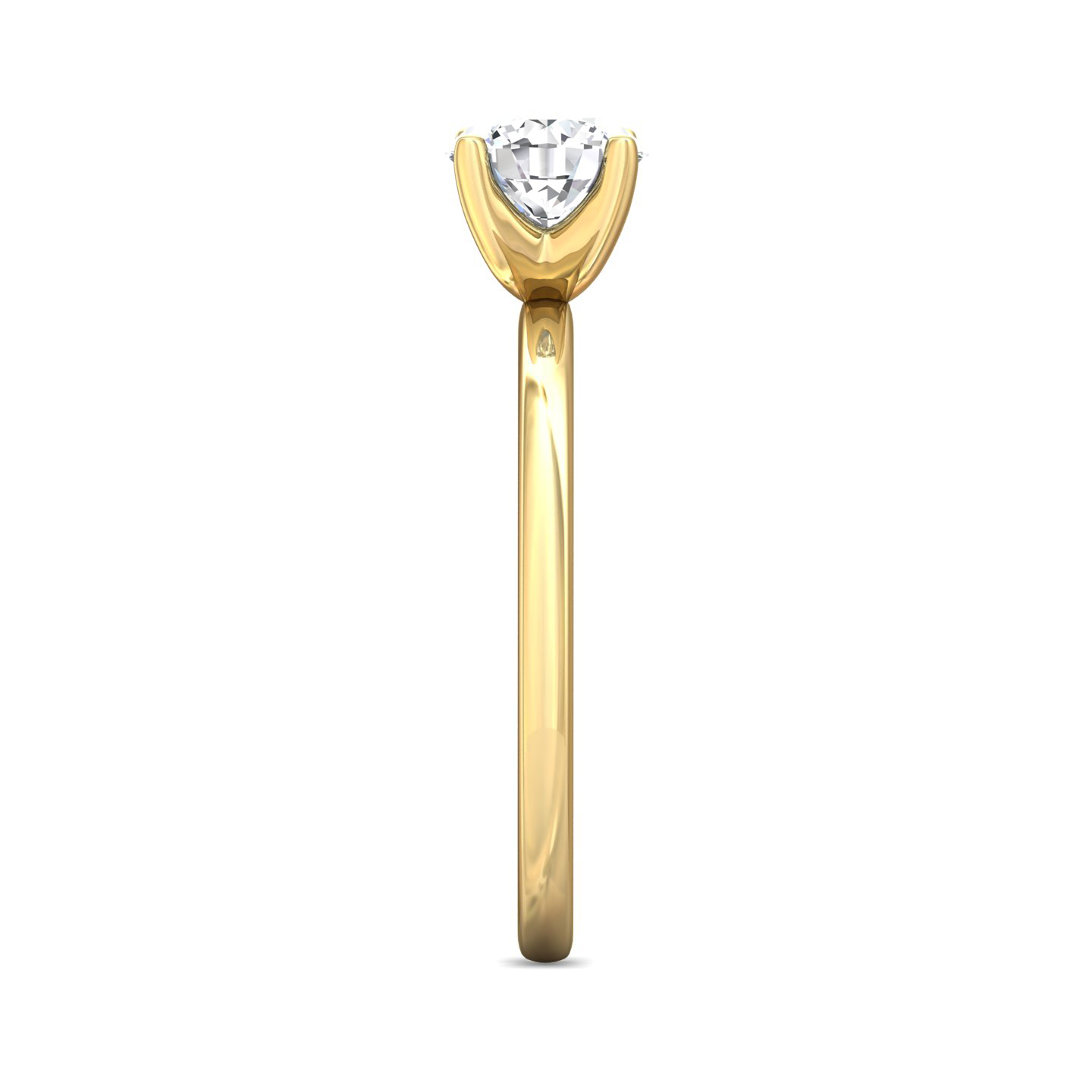 14K Yellow Gold Round Diamond Engagement Ring