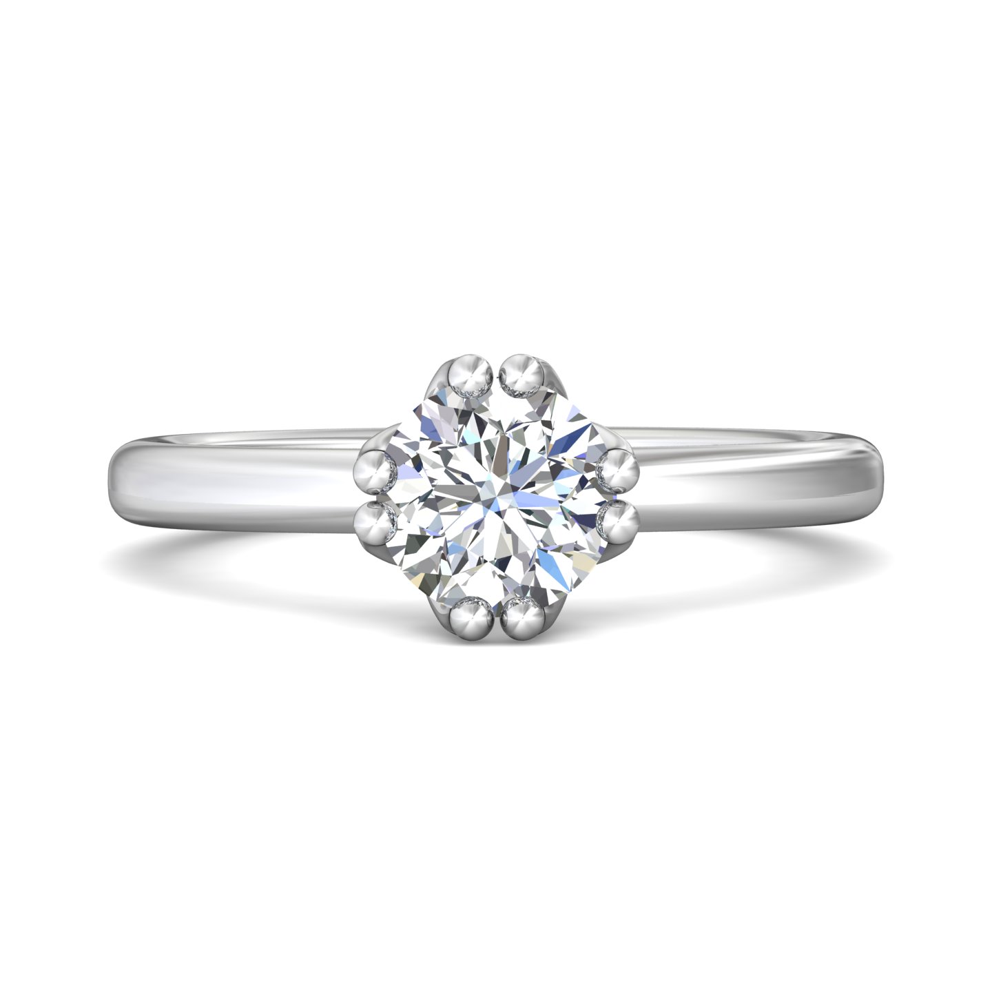 14k rose gold round diamond engagement ring