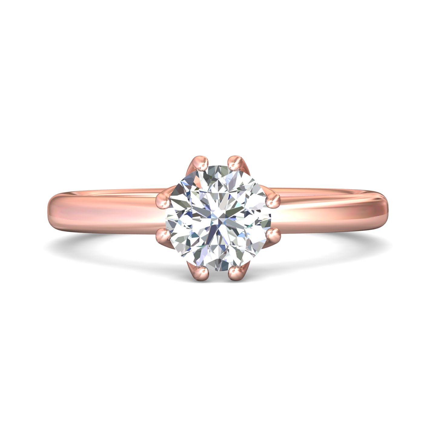 14K Rose Gold Round Diamond Engagement Ring