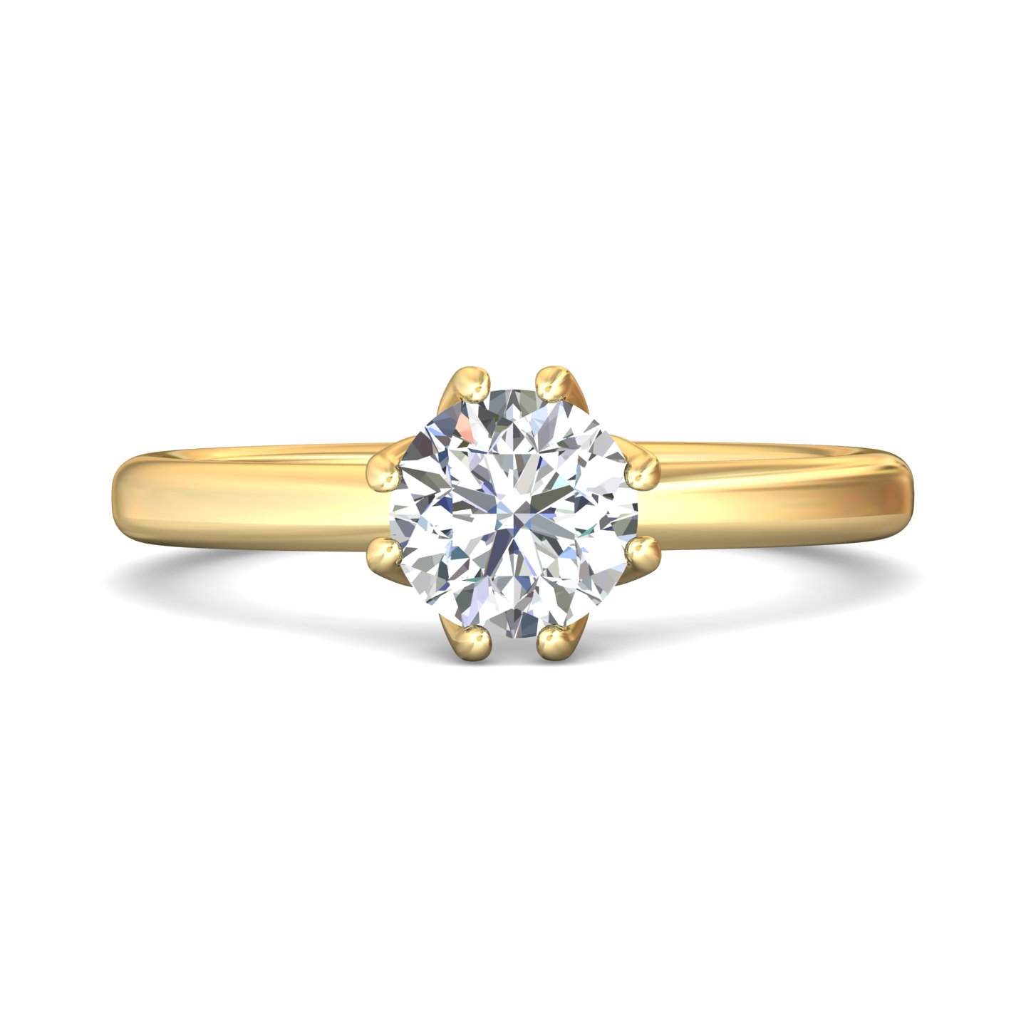 14k rose gold round diamond engagement ring