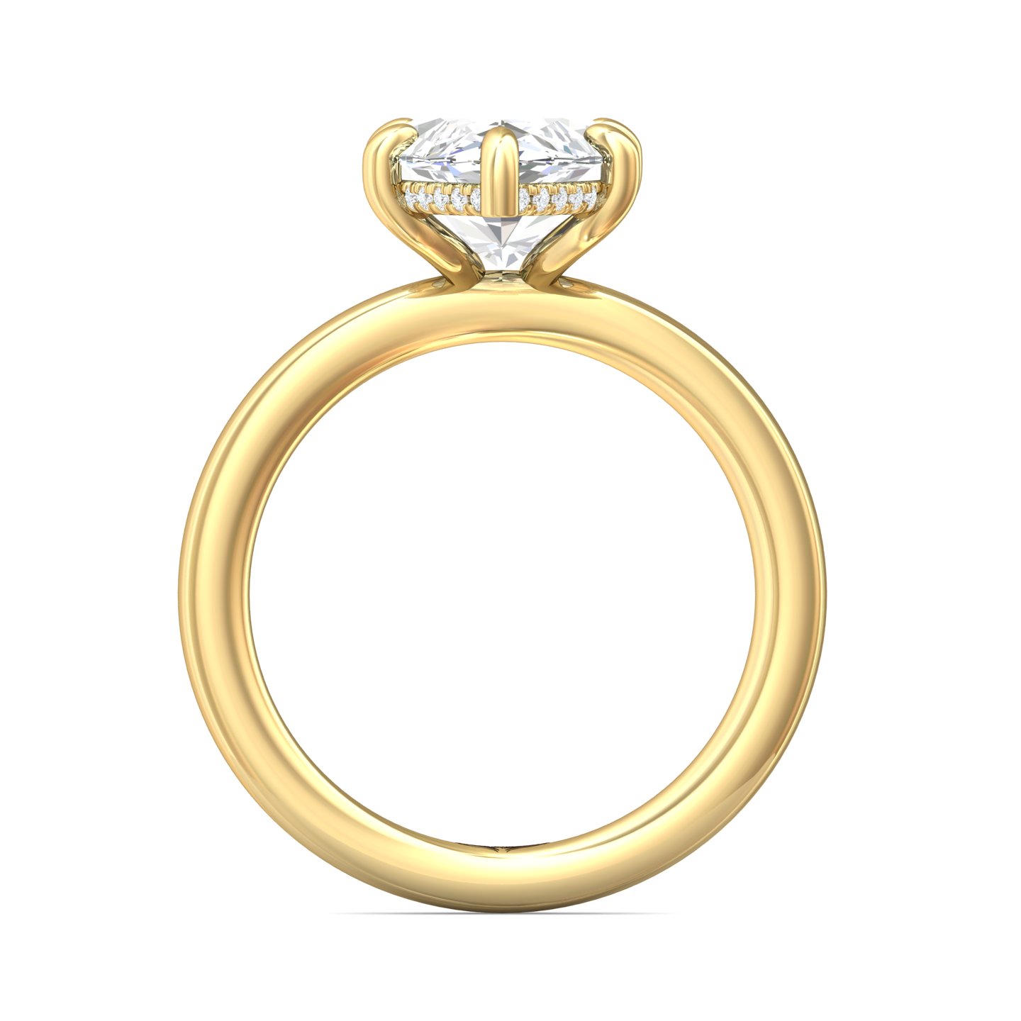 14K Yellow Gold Marquise Diamond Engagement Ring
