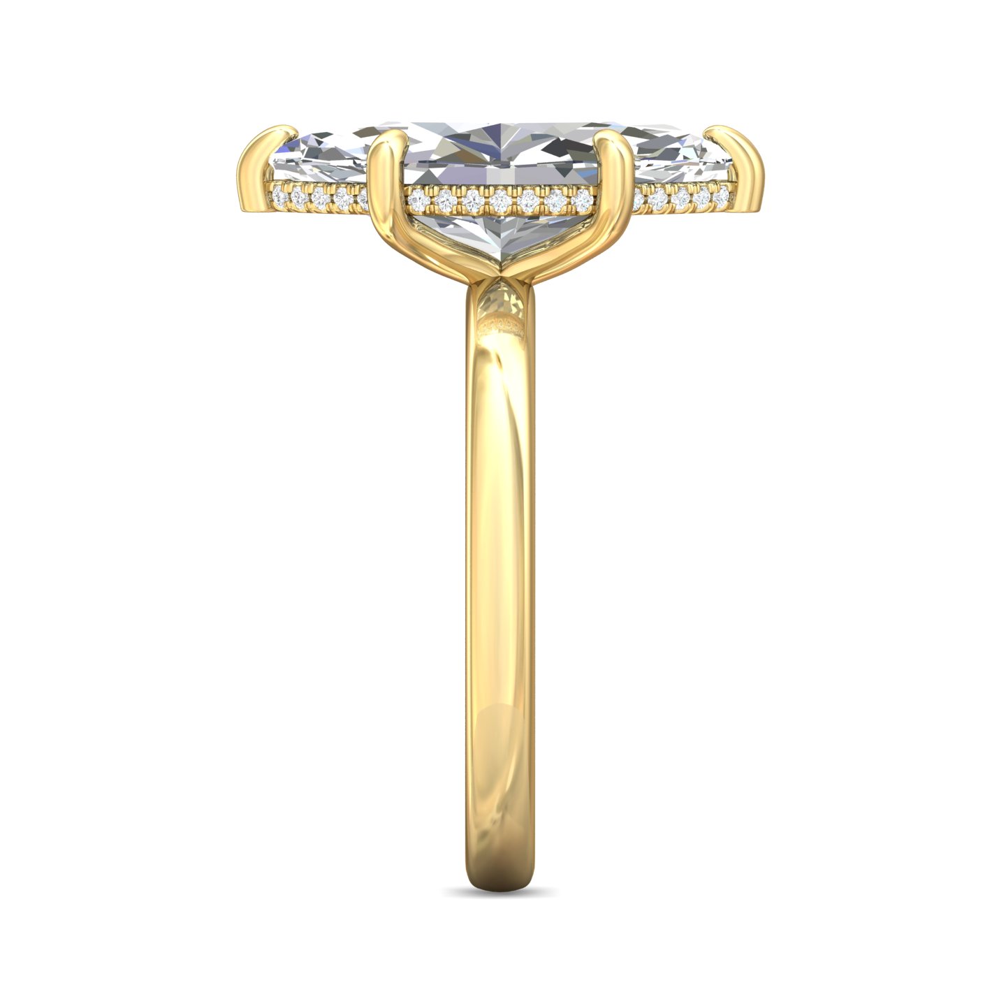 14K Yellow Gold Marquise Diamond Engagement Ring