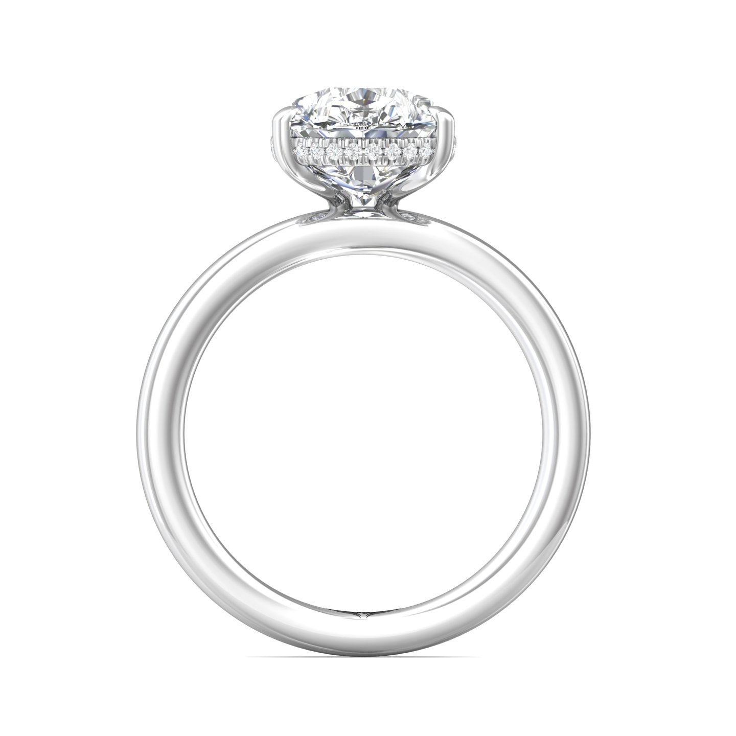 18K White Gold Pear Shape Diamond Engagement Ring