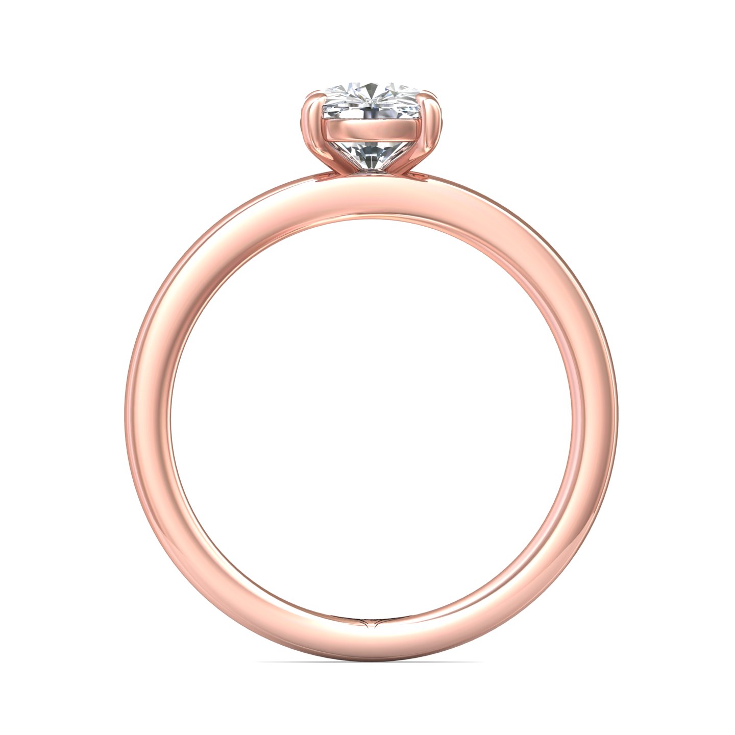 18K Rose Gold Cushion Diamond Engagement Ring