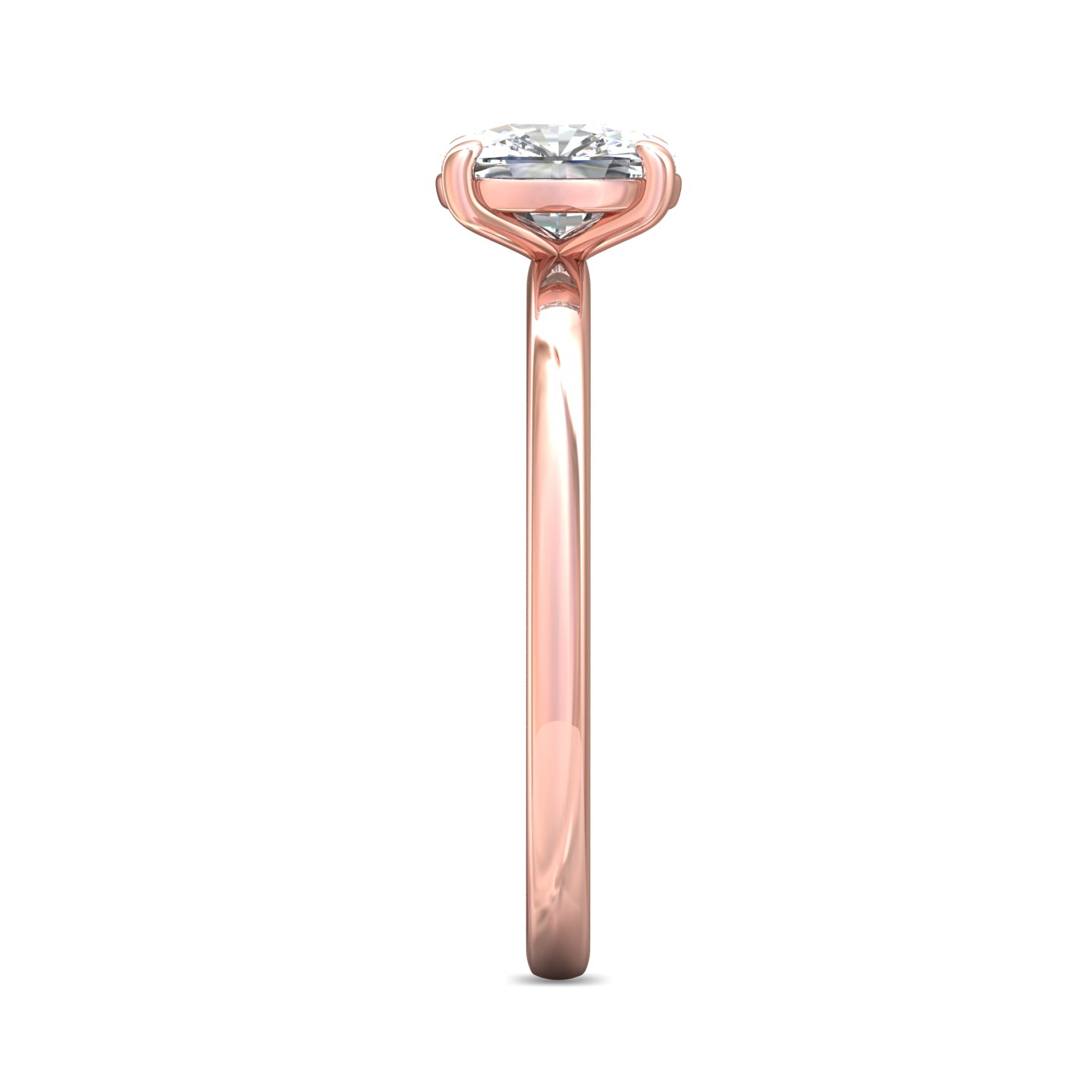 18K Rose Gold Cushion Diamond Engagement Ring