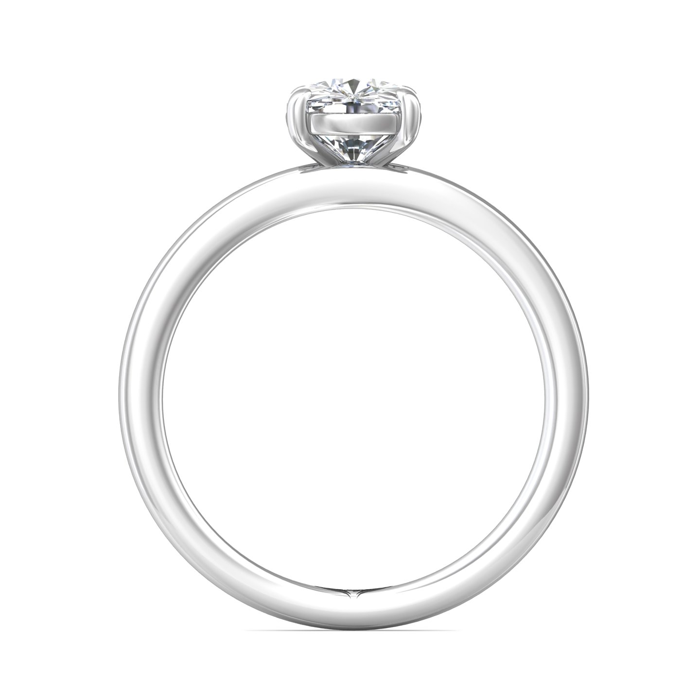 14K White Gold Cushion Diamond Engagement Ring
