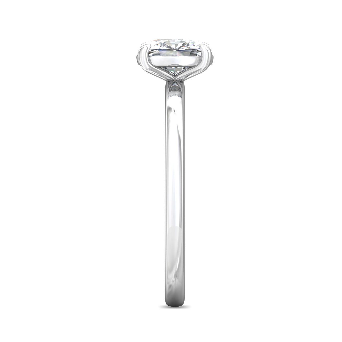 14K White Gold Cushion Diamond Engagement Ring