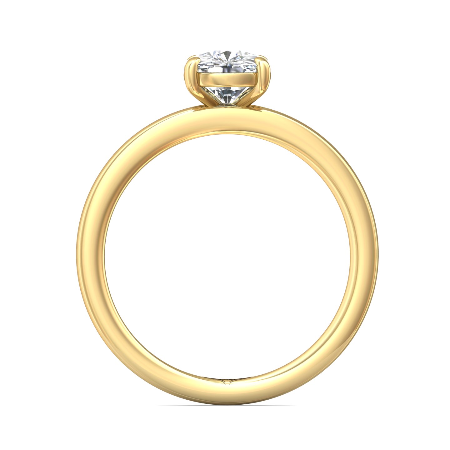 14K Yellow Gold Cushion Diamond Engagement Ring