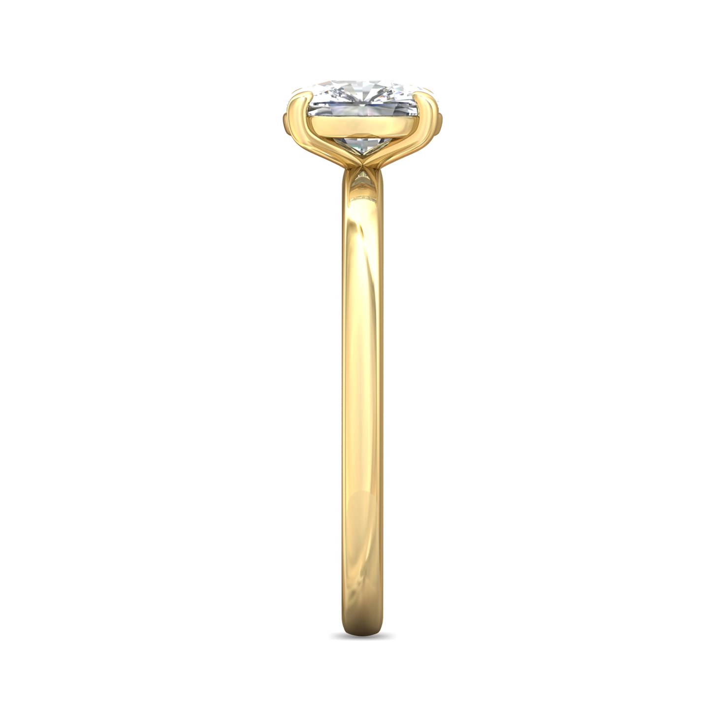 14K Yellow Gold Cushion Diamond Engagement Ring