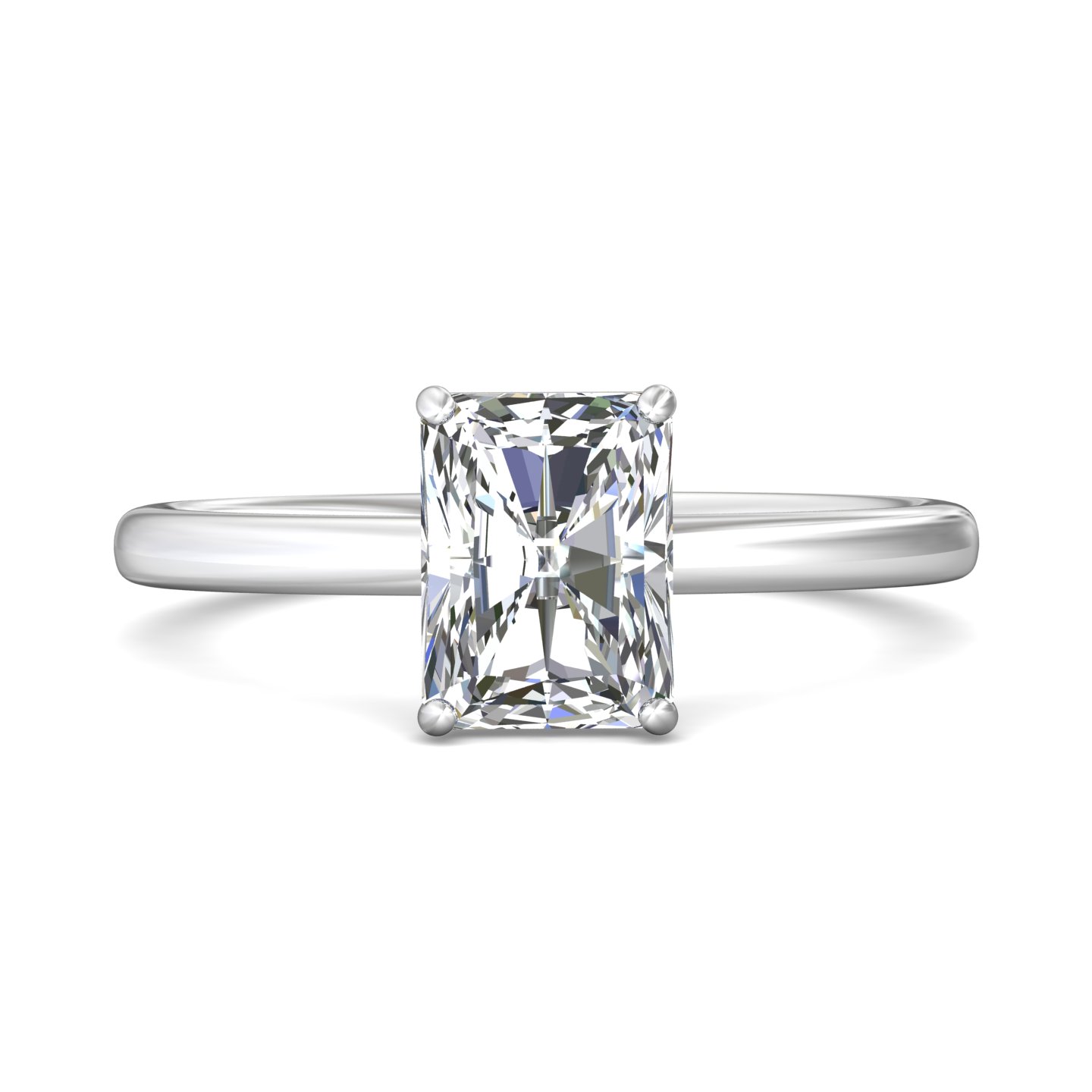  Platinum Radiant Diamond Engagement Ring