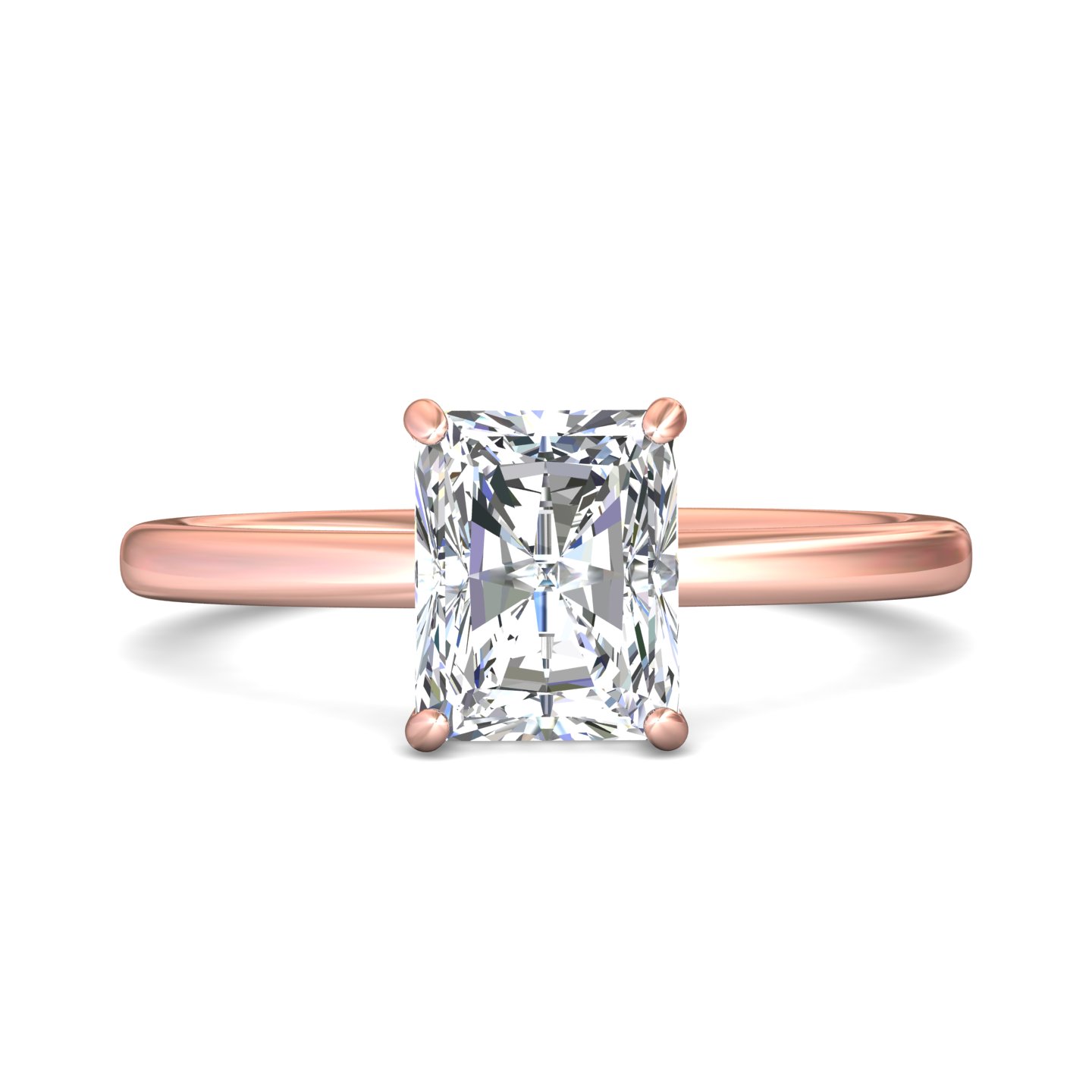 14K Rose Gold Radiant Diamond Engagement Ring