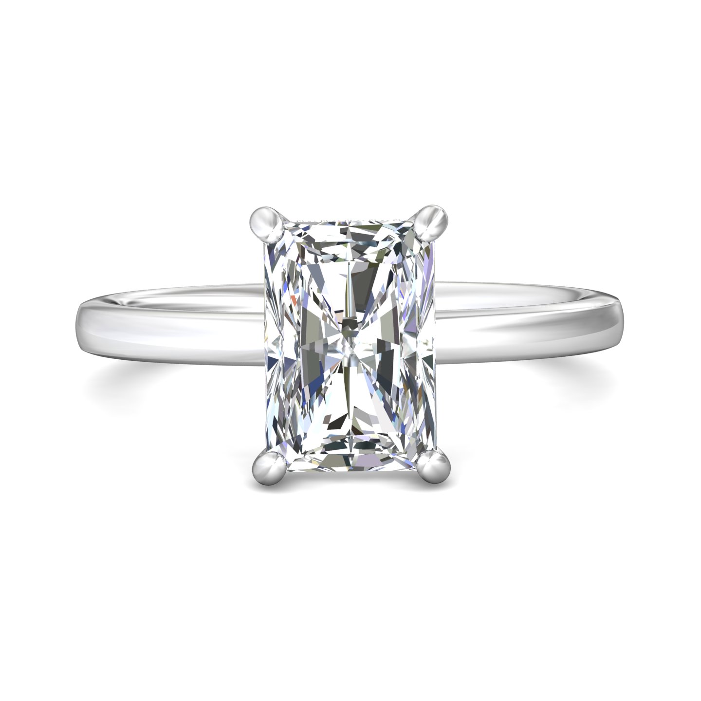14k rose gold radiant diamond engagement ring