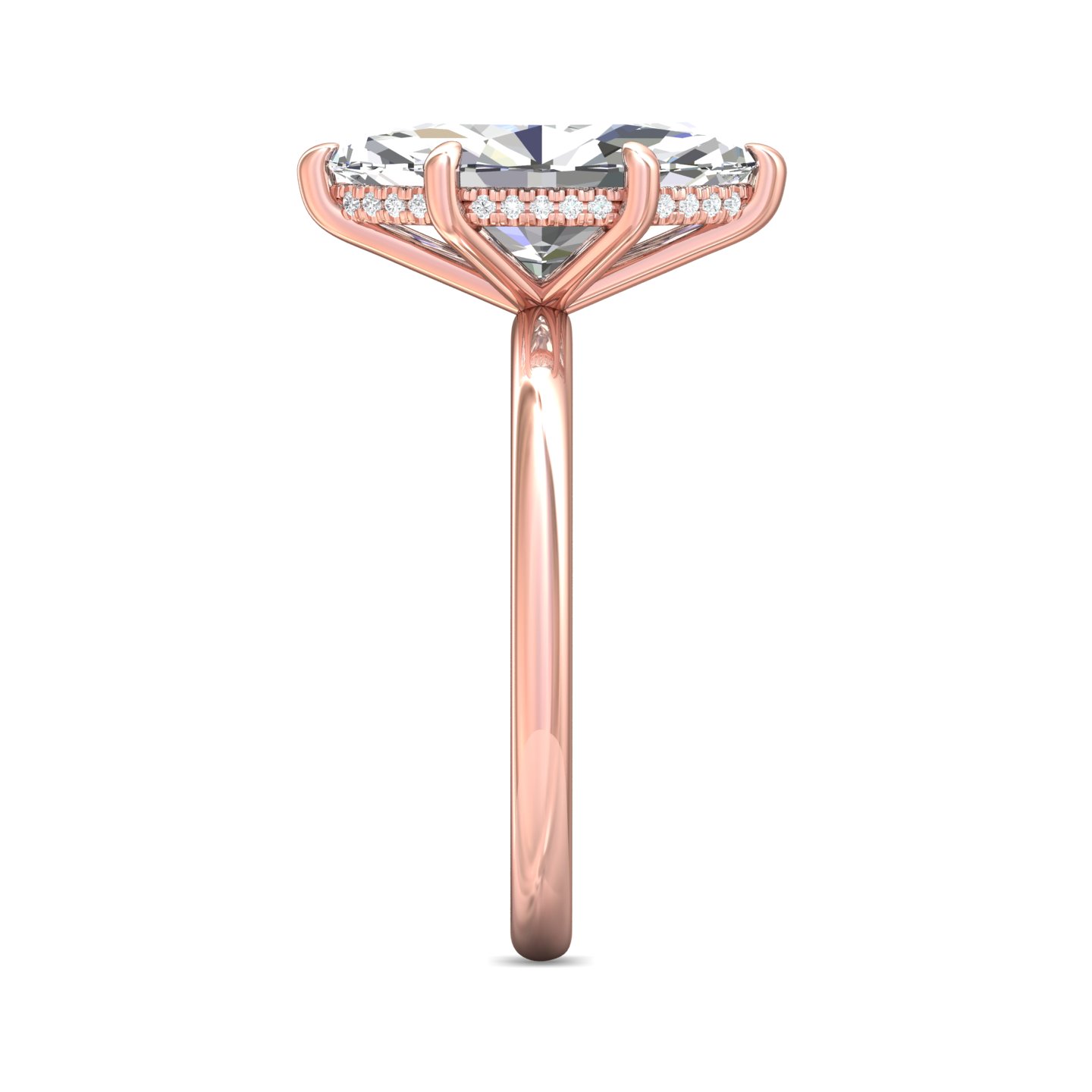 14K Rose Gold Marquise Diamond Engagement Ring