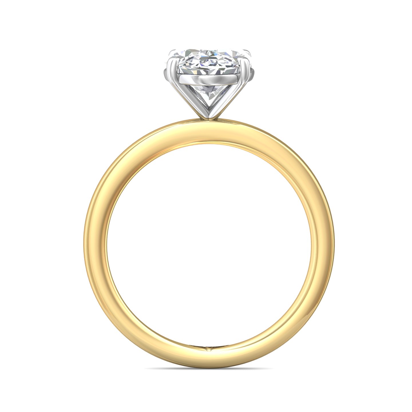 14K Yellow Gold and Platinum Oval Diamond Engagement Ring