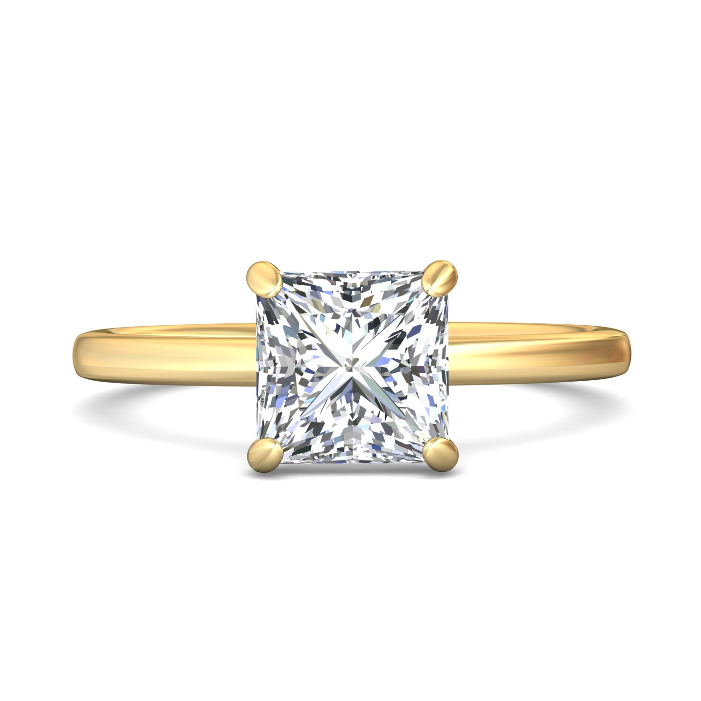 14k white gold princess diamond engagement ring