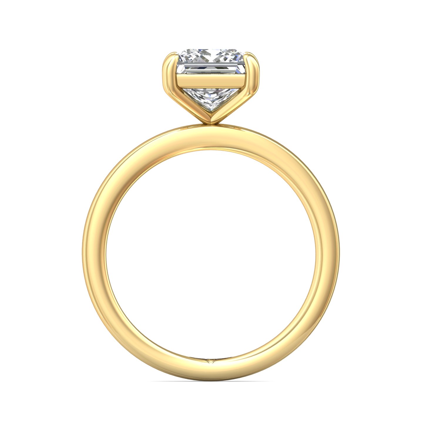 14K Yellow Gold Princess Diamond Engagement Ring