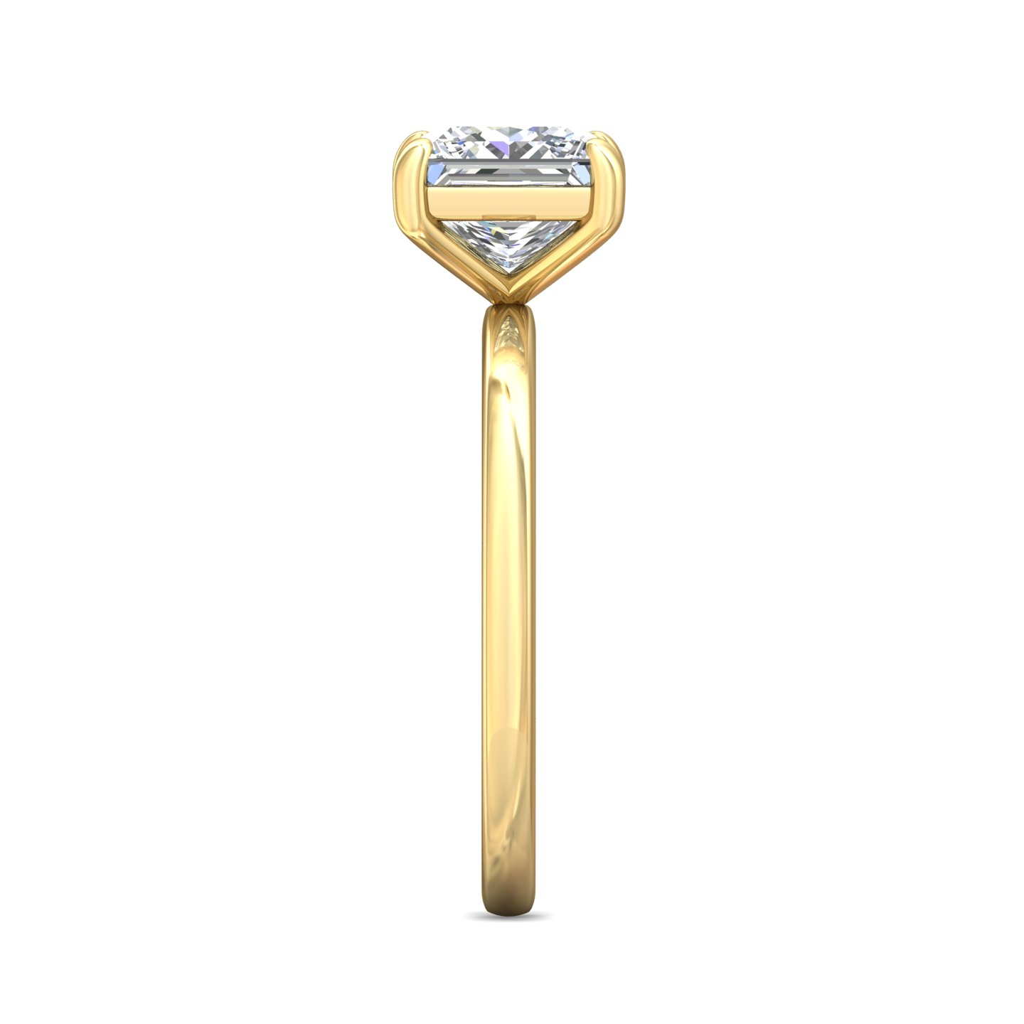 14K Yellow Gold Princess Diamond Engagement Ring