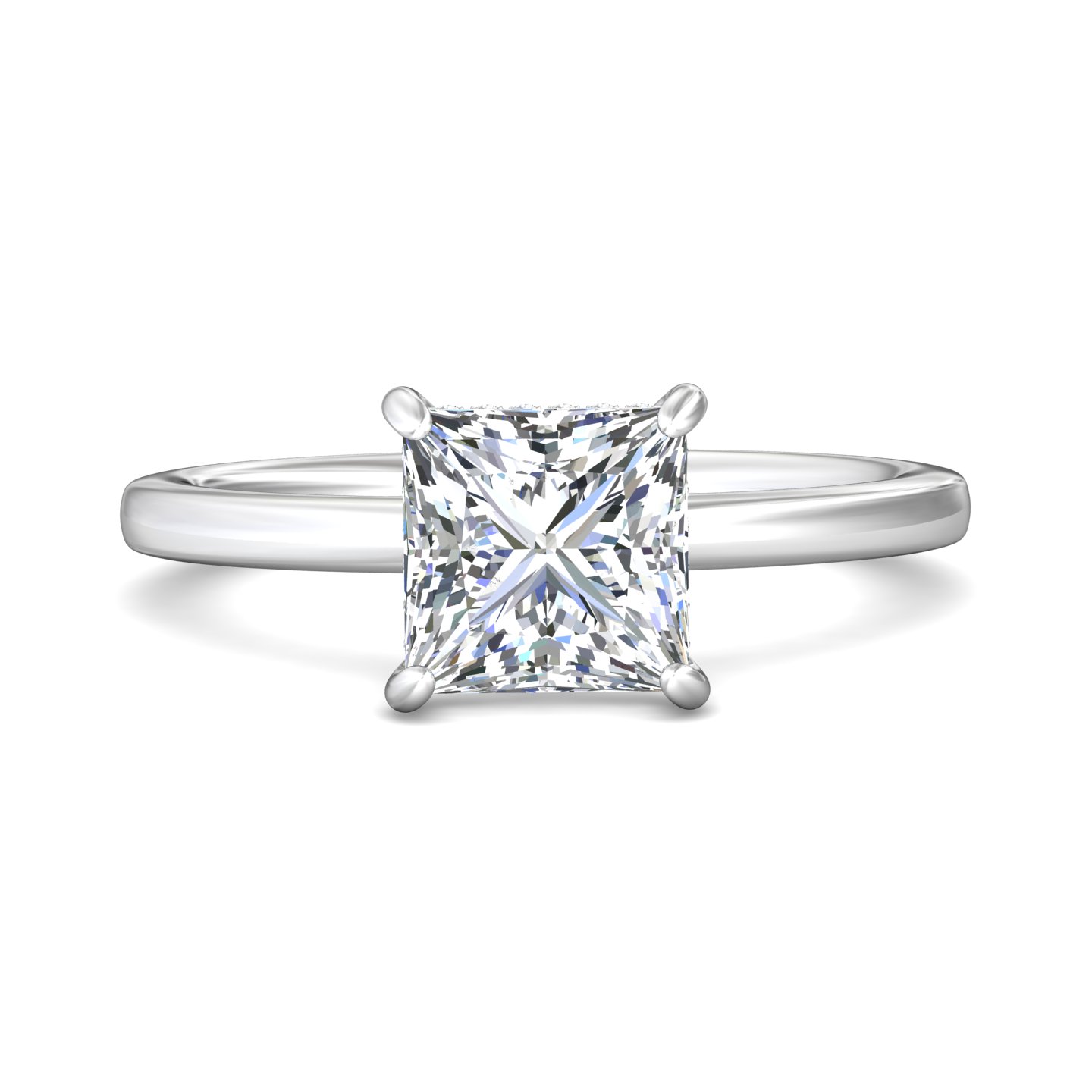 14K White Gold Princess Diamond Engagement Ring
