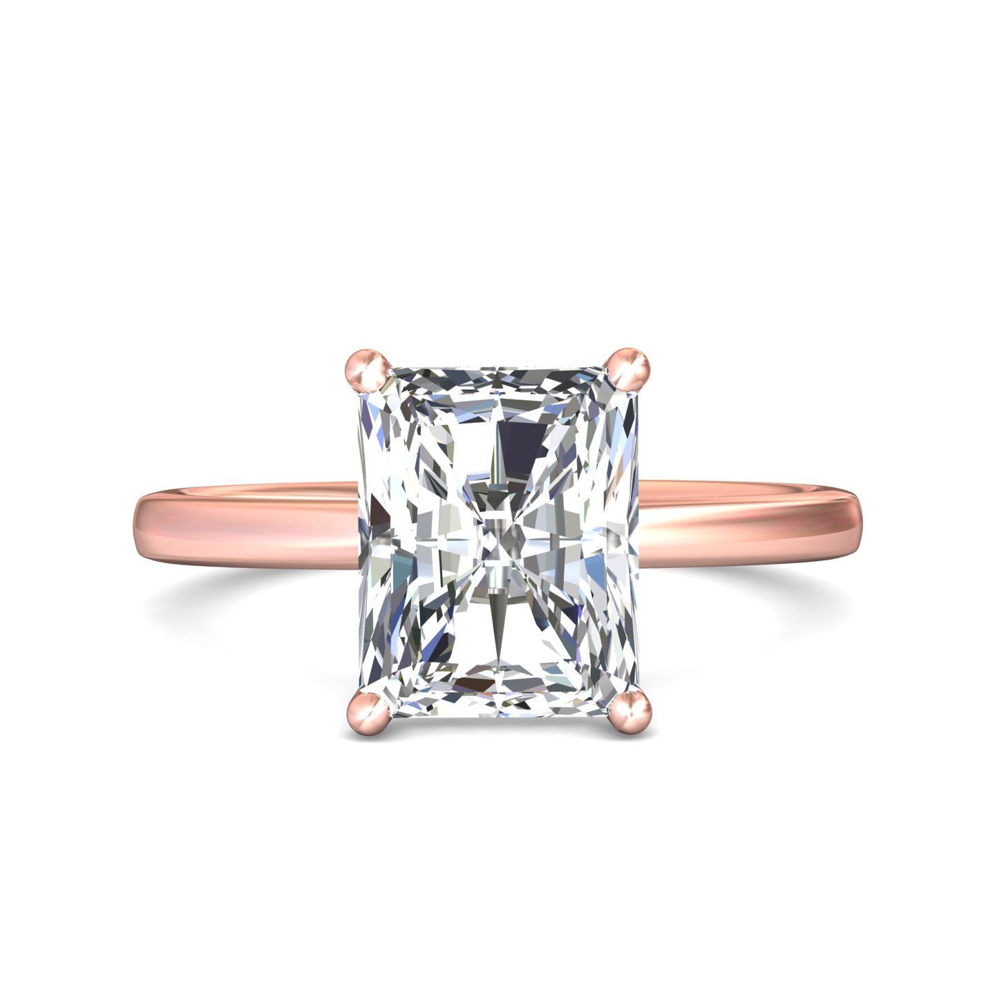14K Rose Gold Radiant Diamond Engagement Ring