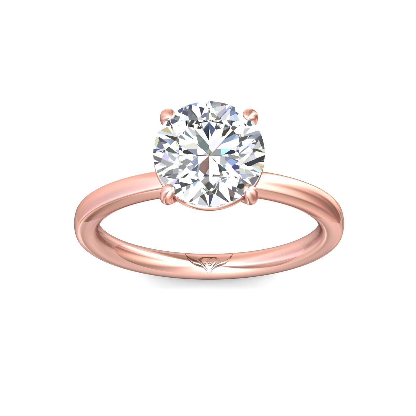 14K Rose Gold Round Diamond Engagement Ring