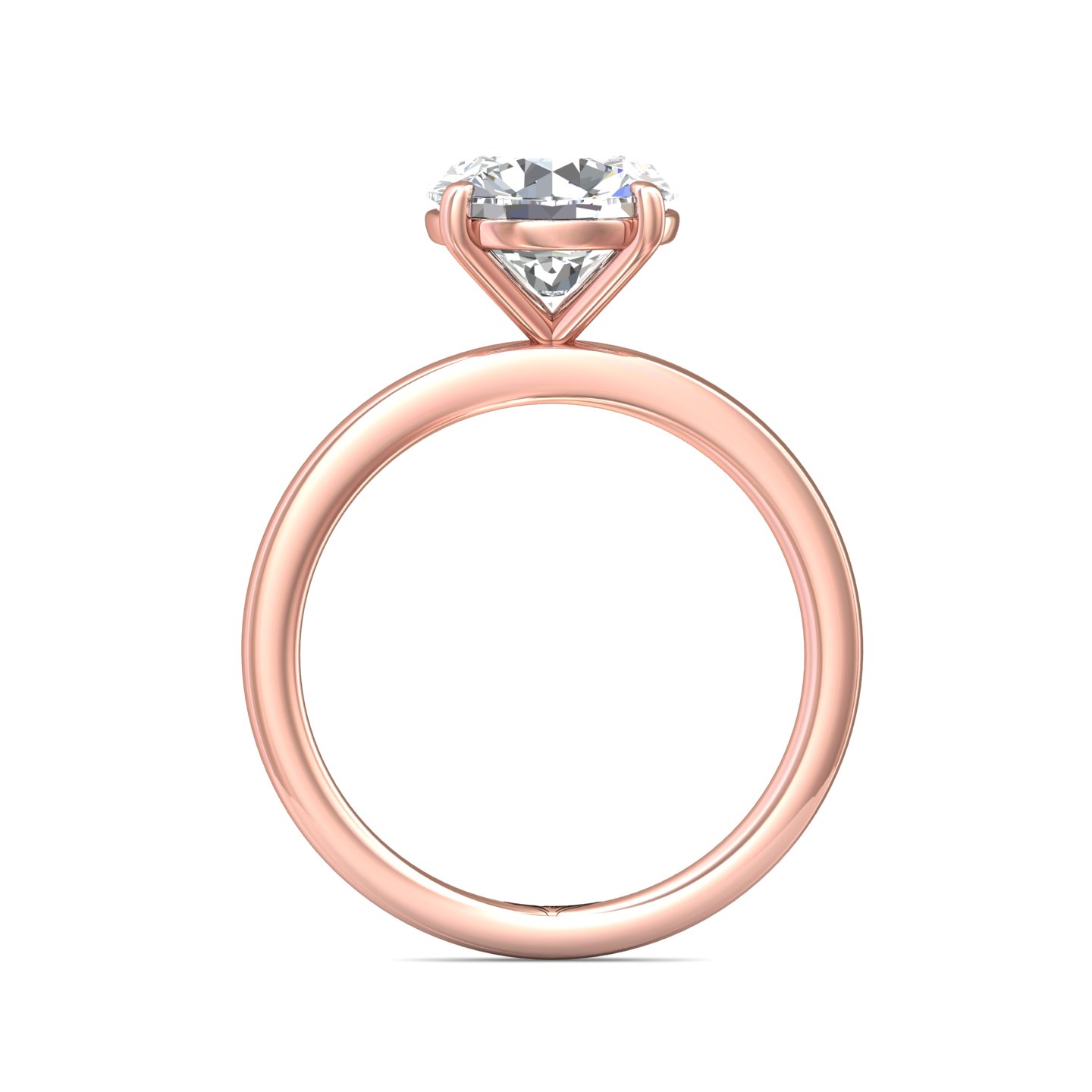 14K Rose Gold Round Diamond Engagement Ring