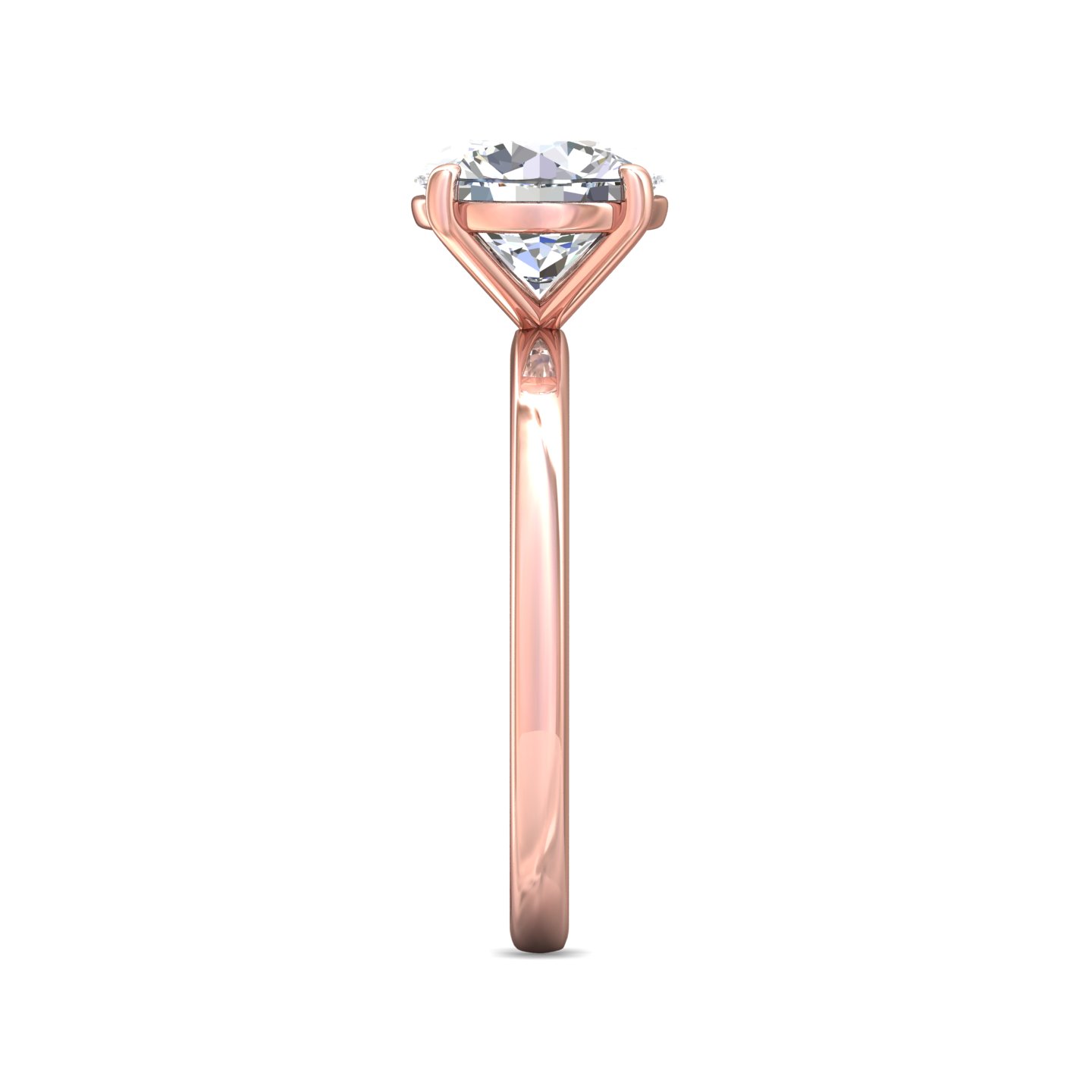 14K Rose Gold Round Diamond Engagement Ring