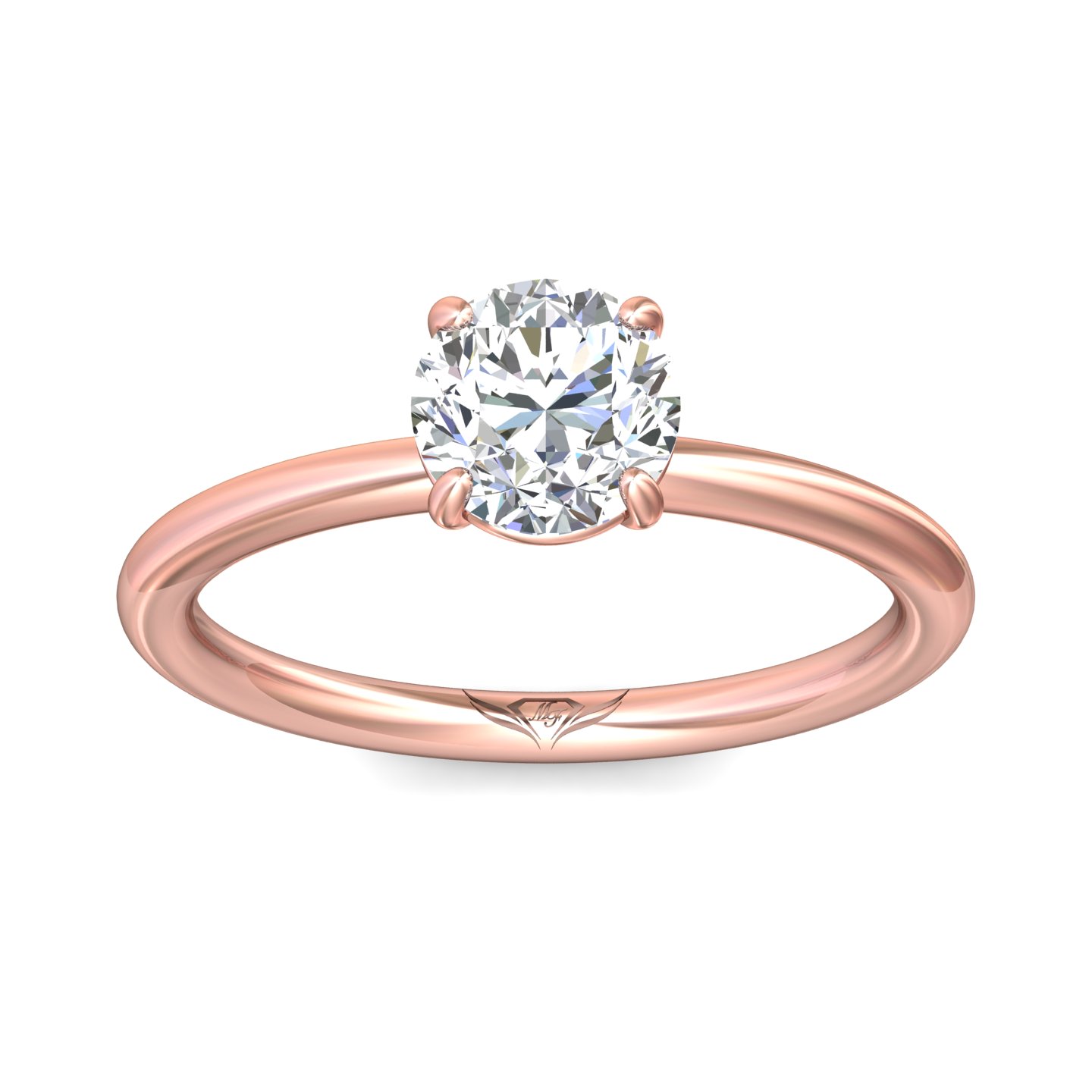 14K Rose Gold Round Diamond Engagement Ring