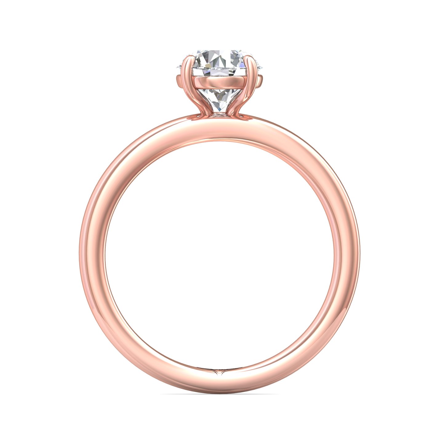 14K Rose Gold Round Diamond Engagement Ring