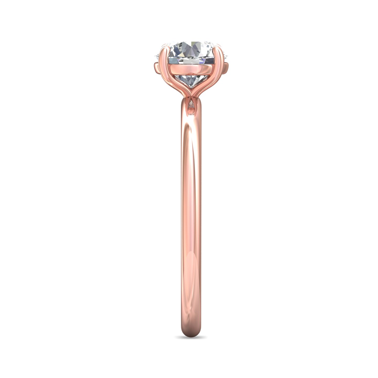 14K Rose Gold Round Diamond Engagement Ring