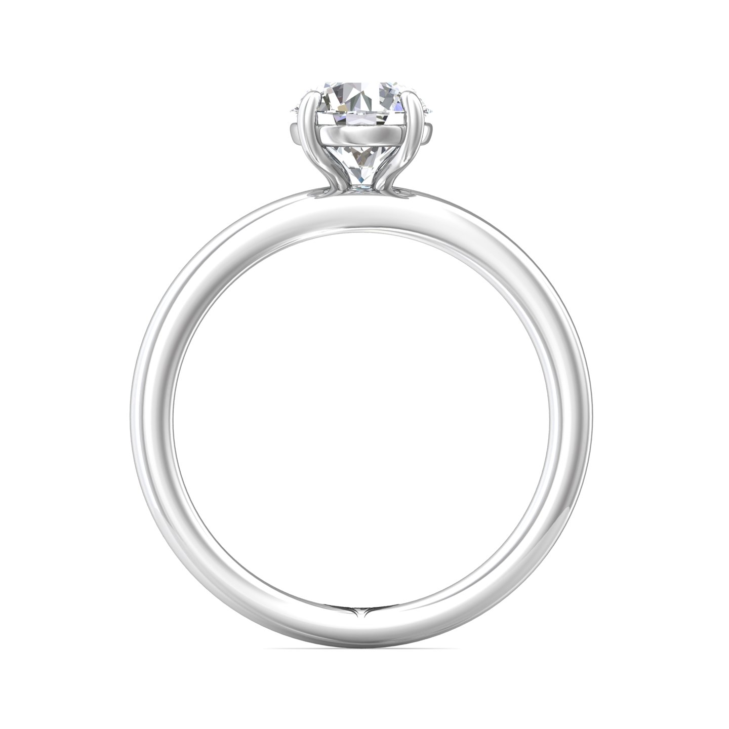 14K White Gold Round Diamond Engagement Ring