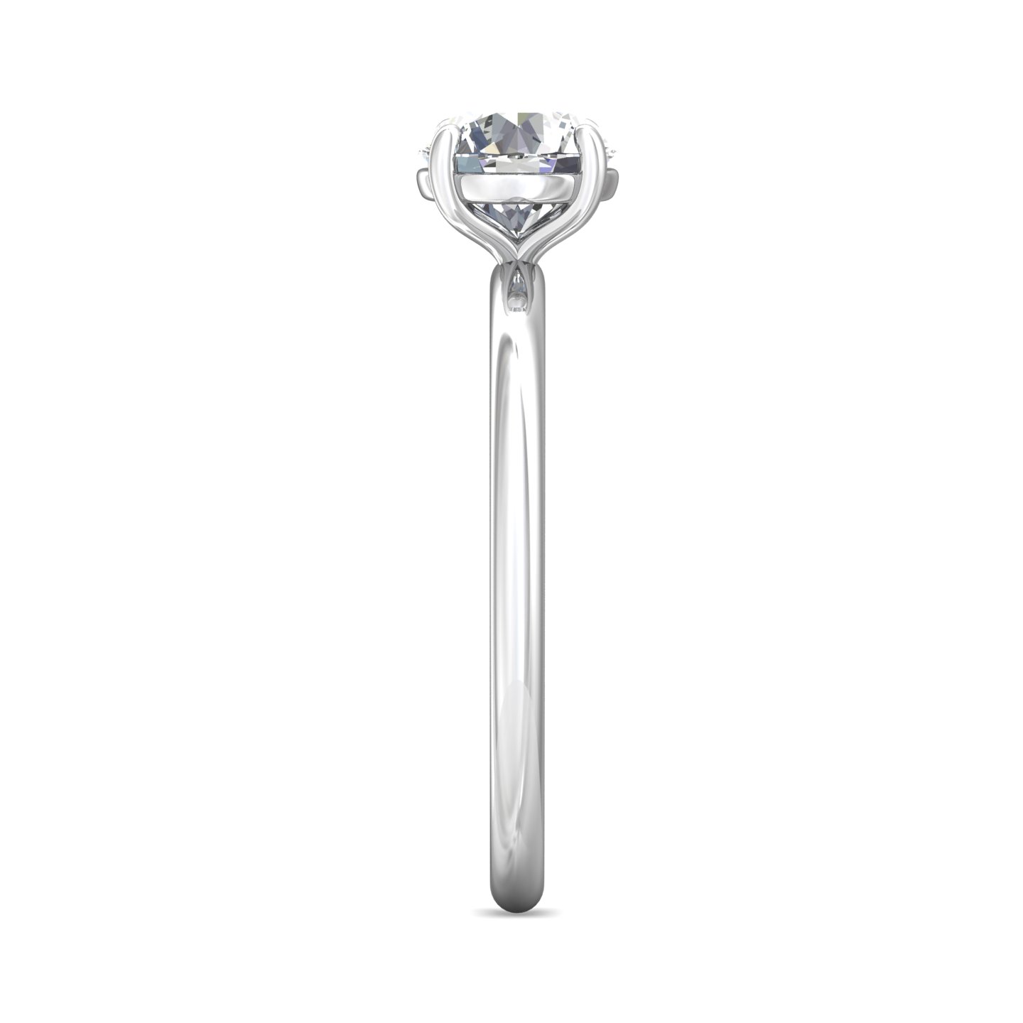 14K White Gold Round Diamond Engagement Ring