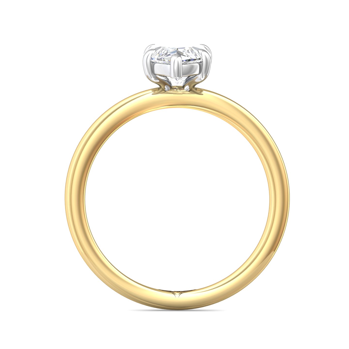 18K Yellow Gold and Platinum Marquise Diamond Engagement Ring