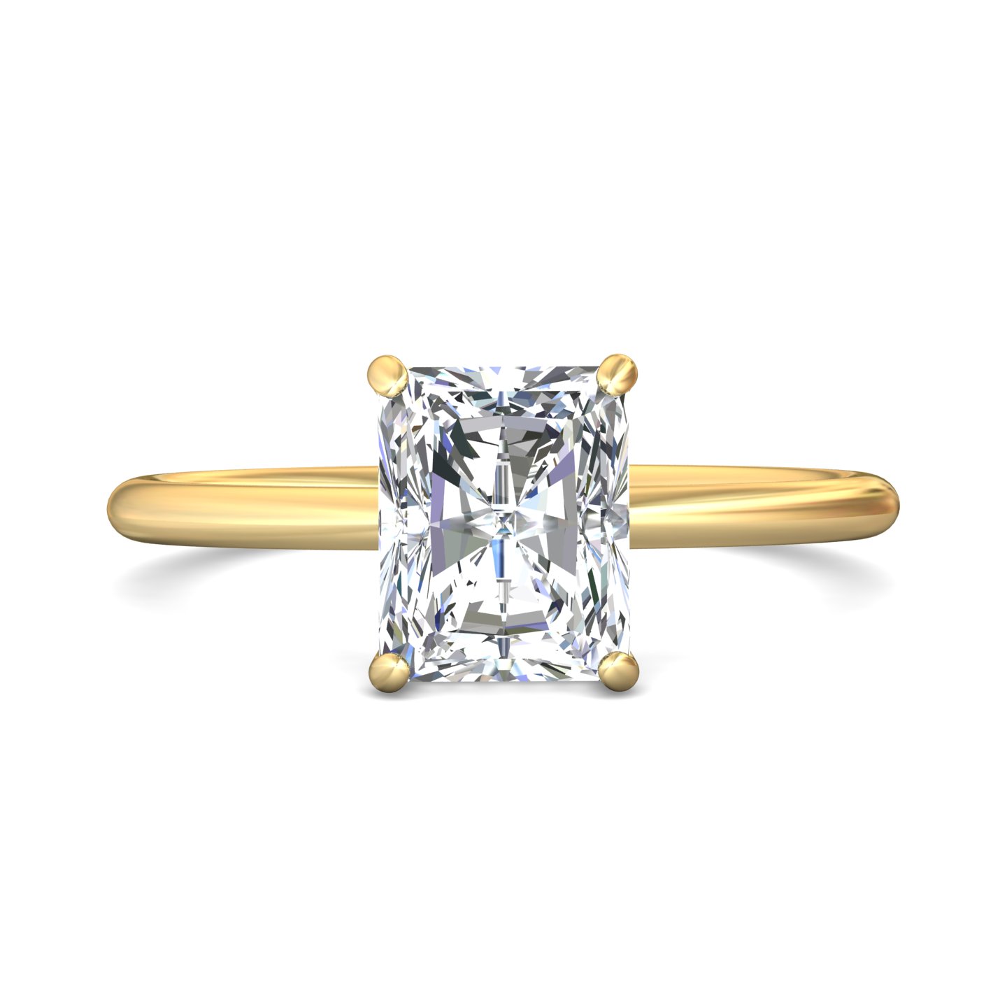 14k yellow and white gold cushion diamond engagement ring