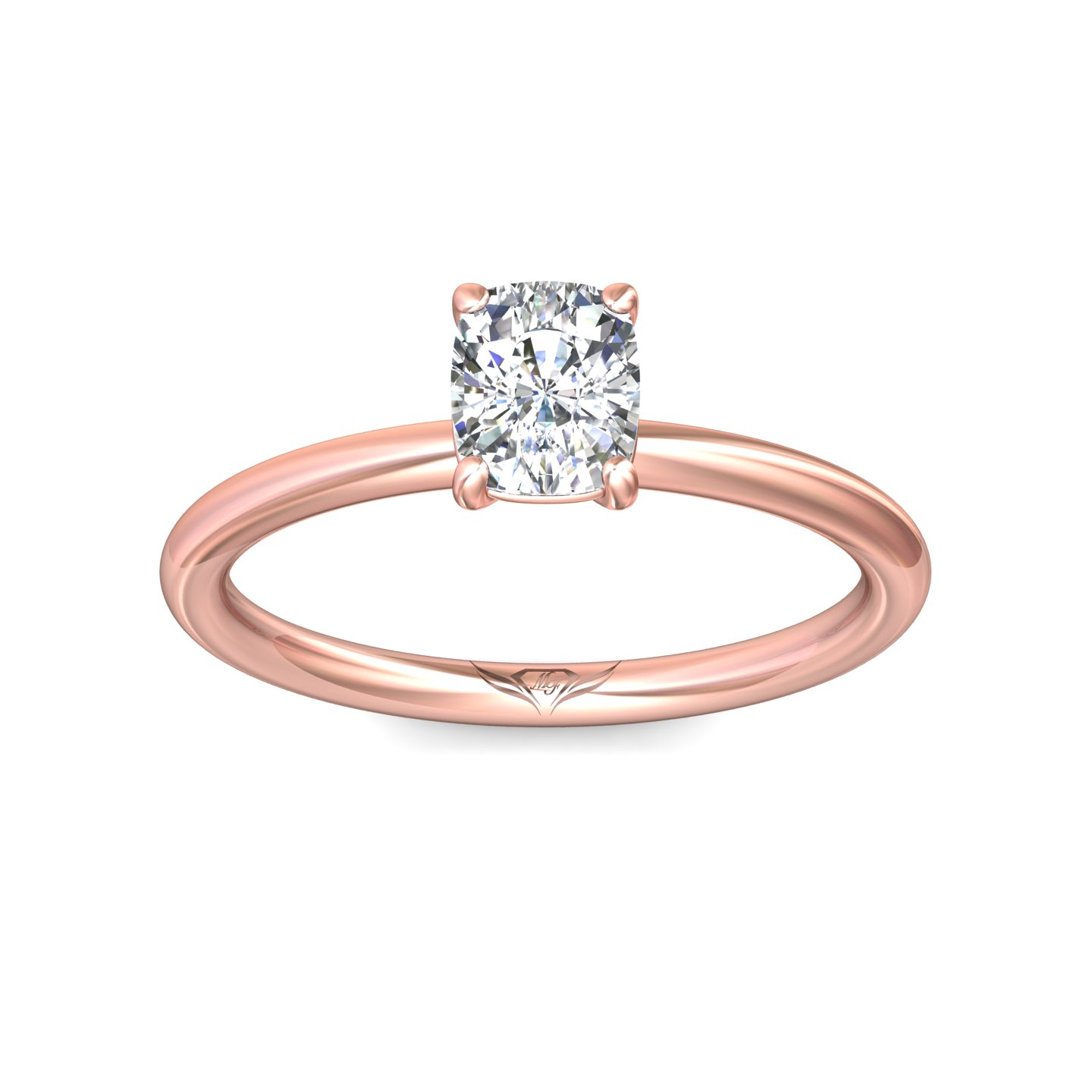 14K Rose Gold Cushion Diamond Engagement Ring