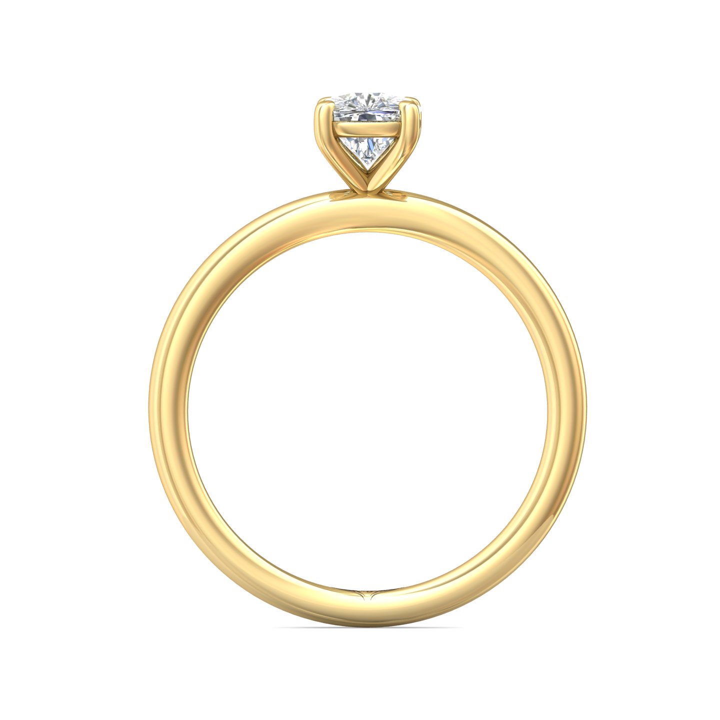 14K Yellow Gold Cushion Diamond Engagement Ring