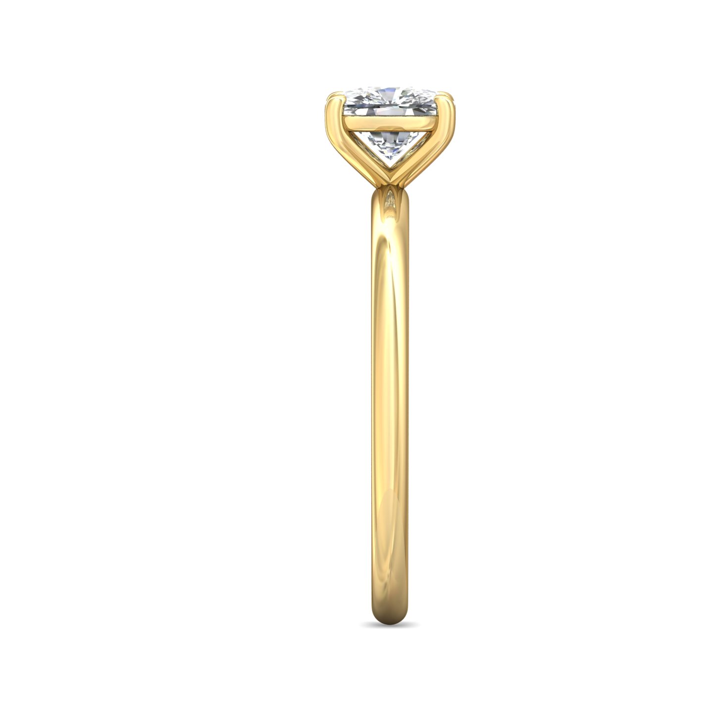 14K Yellow Gold Cushion Diamond Engagement Ring