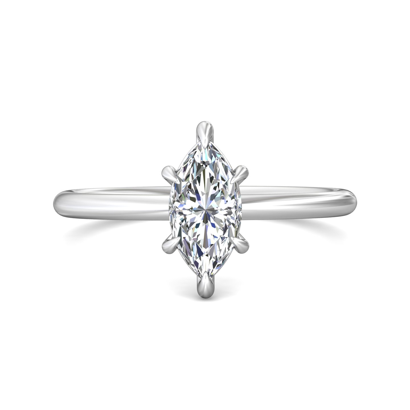  Platinum Marquise Diamond Engagement Ring